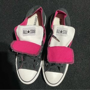 Black White and Pink Converse All Stars